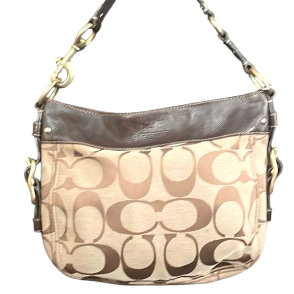 Coach Signature Brown Shoulder Bag - Picture 1 of 5